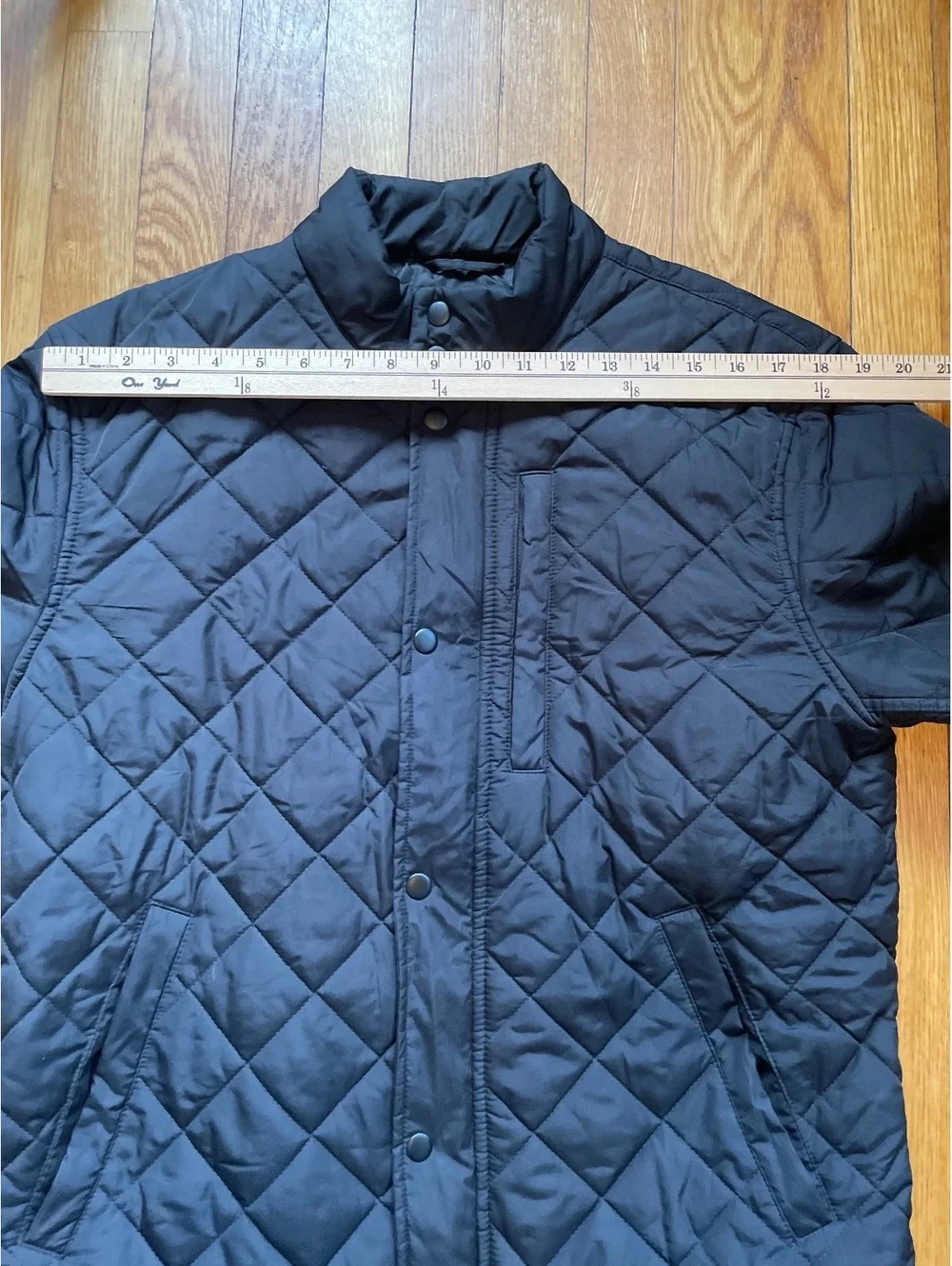 Banana Republic Black Quilted Jacket Men's Medium Snap Zip Lightweight Coat